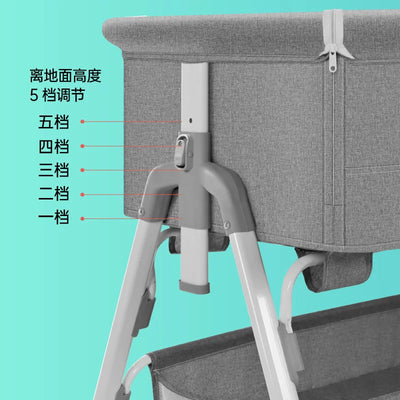 Multi Functional Baby Crib with Foldable Height Adjustment Splicing, Portable and Movable Bedside Swing, Cradle, Sleeping Bed