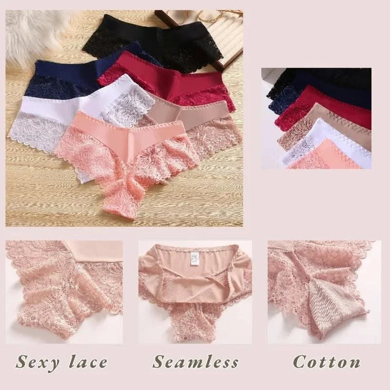 3 Pieces Women's Boxers Sexy Lace Seamless Female Underwear Perpective Panties for Women Boyshorts Fashion Boxer Briefs Lingerie