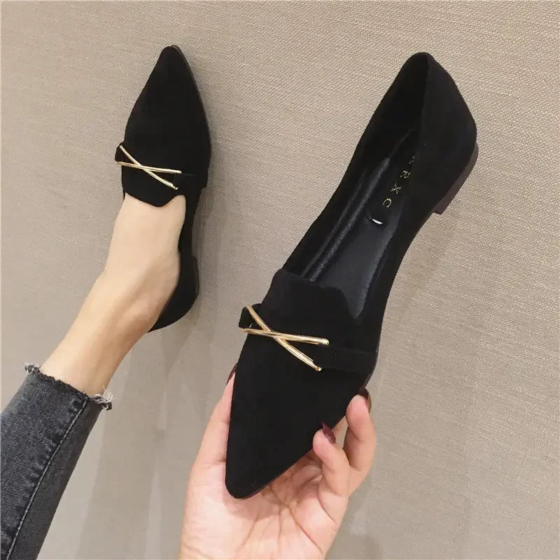 Slip on Shoes for Women Woman Footwear Flat Pointed Toe Red Fashion 2024 New in Comfortable and Elegant Original Shoe Urban 39 A