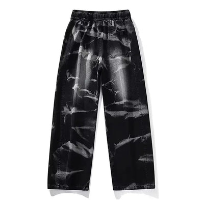 Men's American Fashion Brand High Street Wide-leg Pants for Boys' High Street Retro Scimitar Pants Denim Shorts Y2k Jeans Man