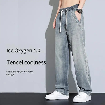 Men's Summer Pants Baggy Thin Model Jeans Pant Wide Legs Loose Casual Trousers Y2k Man Clothing Designer Clothes Man Jean Jorts