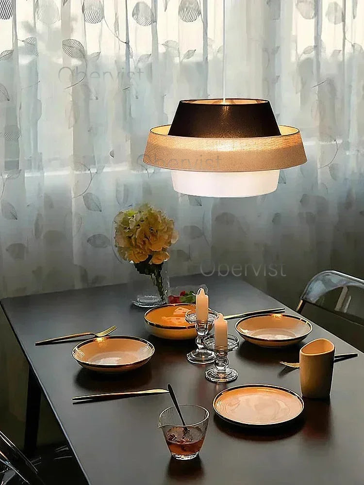 Nordic Fabric Chandelier Lighting Living Dining Bedroom Modern Restaurant E27 Pendant Lights Home Decor Hanging Lamps Fixtures