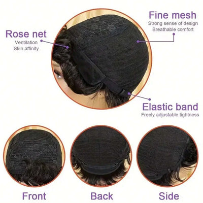 LD Curly Wigs Human Hair Short Curly Human Hair Wig for Women Natural Black Pixie Cut Wigs for Black Women Machine Made Wig