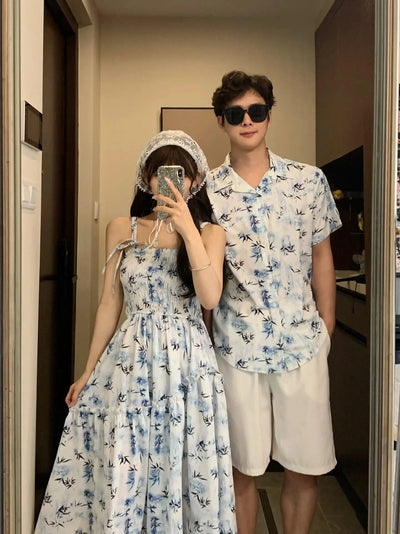 Resort Couple Look Parents and Children Summer Clothes Family Matching Holiday Clothing Mom Daughter Beach Dress Dad Son Shirts