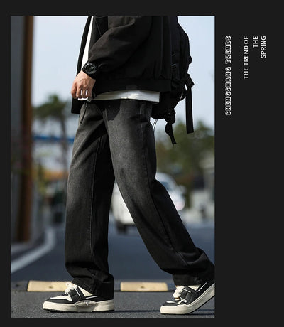 2025 New Men's Baggy Casual Jeans Male High Street Straight Leg Denim Pants American Classic Retro Autumn Casual Long Trousers