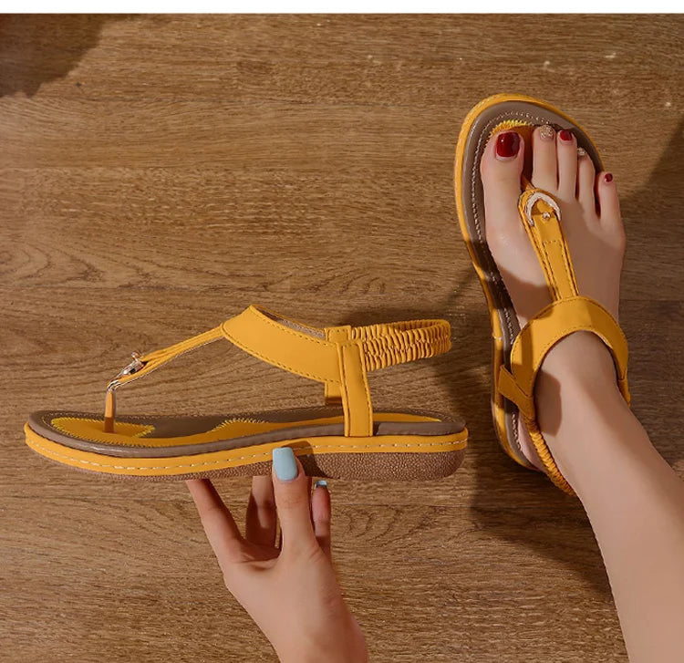 Women's Sandals 2025 New Flat Heels Sandals For Summer Shoes Woman Flip Flops Soft Bottom Beach Summer Footwear Sandalias Mujer