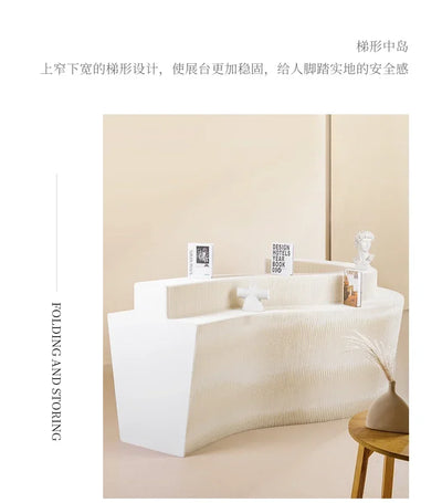 Booth Multi-layer Strip Display Stand Product Boutique Table Commercial Showcase Folding Exhibition Floor Display Rack