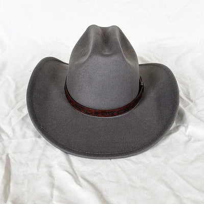 Men's Western Women's Cowboy Hat Army Green Men's Women's Cowboy Jazz Hat Wide Brim Felt Fedora Sombrero Hombre