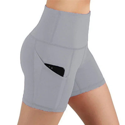 Women's Sports Shorts Biker Short Pocket High Waist Yoga Legging Fitness Tights Women Cycling Athletic Gym Running Yoga Shorts