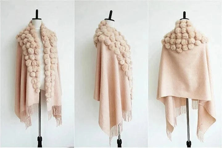 Winter Thick  Genuine Rabbit Fur Scarf for Women