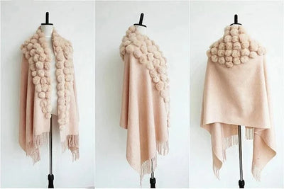 Winter Thick  Genuine Rabbit Fur Scarf for Women