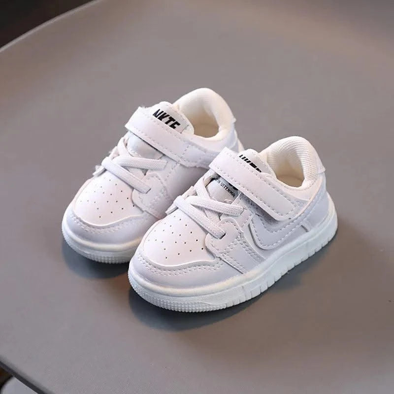 Children's Sports Shoes Boys'  Girls' Board Shoes Korean-style Boys' Baby Shoes White Sneakers Walking Shoes Comfortable  Daily
