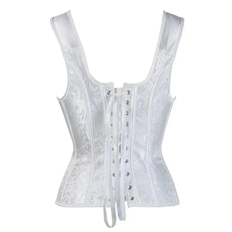 Women Corset with Straps Black Overbust