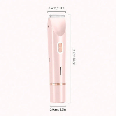 1pc epilator Bikini Trimmer For Women Double Head Electric Shaver Rechargeable 2-In-1 Body Facial Hair Removal For Underarm Legs