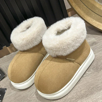 Kidmi Classic Fur Boots For Women Winter Boots Outdoor Fashion Ankle Long Boots For Women Padded Boots New Indoor Warm Fur Shoes