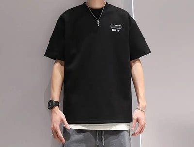 Trendy brand printed short-sleeved T-shirts for men and women, new casual loose round-neck heavyweight T-shirts