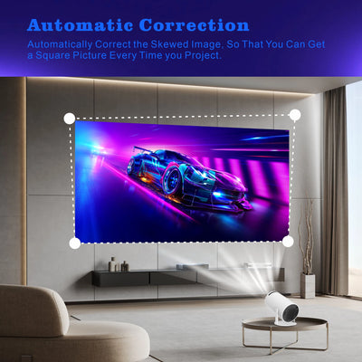 2025 Outdoor Portable Mini Projector 720P XP300 Pro，WiFi 6 & BT 5.4，180° Rotation，4500 Lumen 3W Speaker for Camping Movie Night