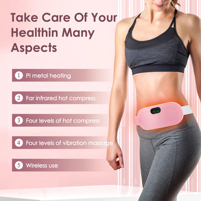Electric Heating Pad Menstrual Cramp Massager Belt Women Period Care Hot Compress Device Vibration Abdominal Ulter Warmer Belt