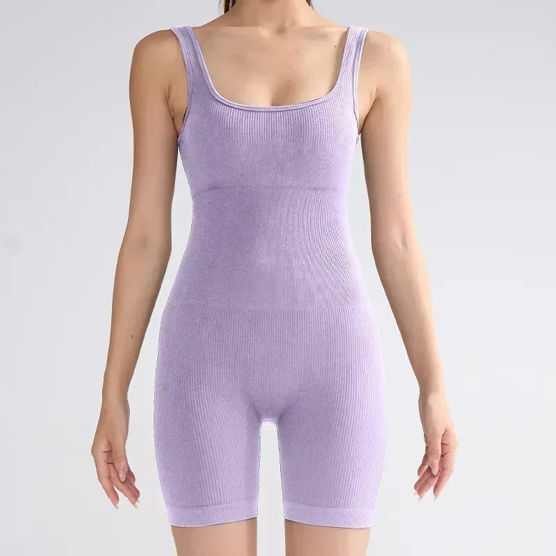 Women's Sleeveless Jumpsuit  Abdomen and Hips Women's Solid Color Sexy Tight-fitting Sports Yoga Jumpsuit  Fitness Clothes