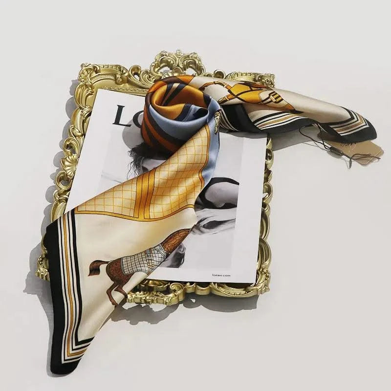 Nordic style square scarf, autumn and winter silk scarf