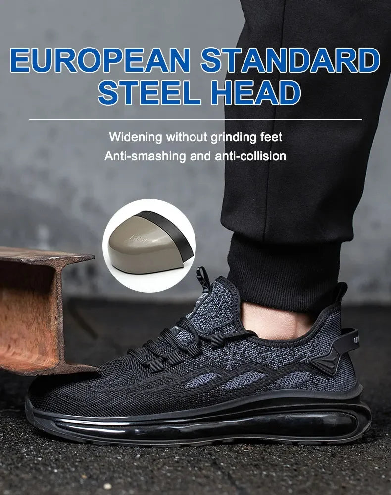Non Slip Lightweight Breathable Sneakers for Women Steel Toe Indestructible Safety Shoes Anti-puncture Protection Safety Shoes