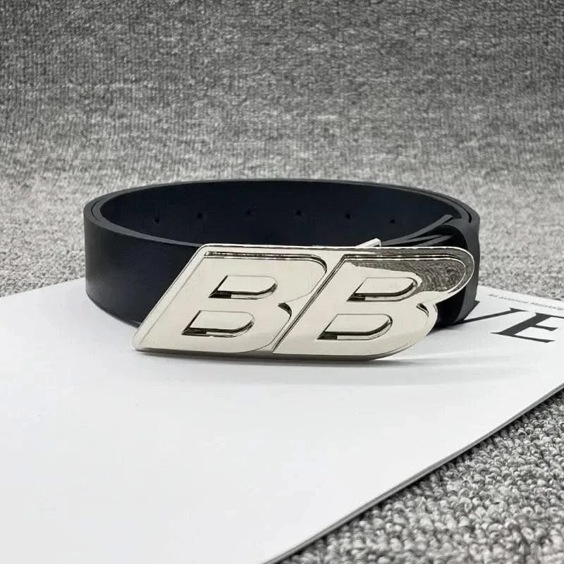Men's Belt Wide Letter Casual Temperament Belt |Retro European and American Fashion Belt