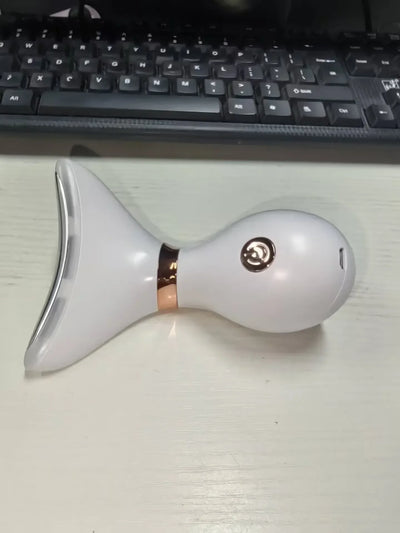 LED three-color light neck facial lifting beauty device vibration massager skin tightening anti-wrinkle removal double chin
