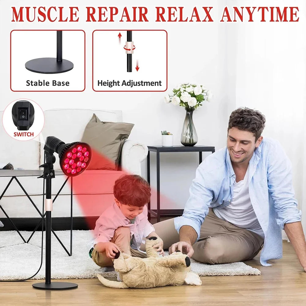 Red Light Therapy Lamp 54W 660nm&850nm Infrared Light Therapy Device for Face,Muscle Joint Pain Relief Skin Health Tools E26/E27