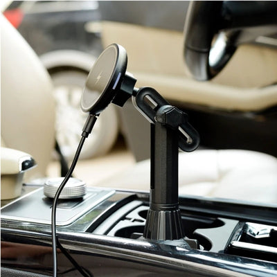 15W Magnetic Wireless Car Mount For MagSafe Cup Holder Car Phone Mount For IOS Phone 12/13/14