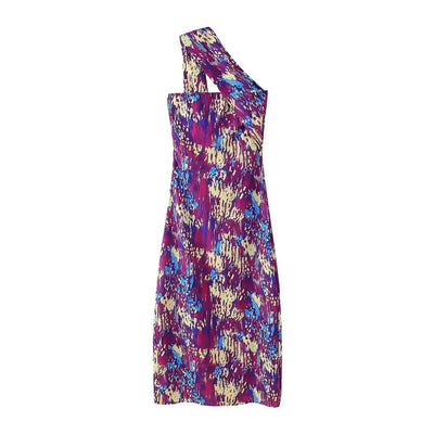 2025 Summer Dresses For Women Fashion Printed Geometric Pattern Slim Halter Neck Dress