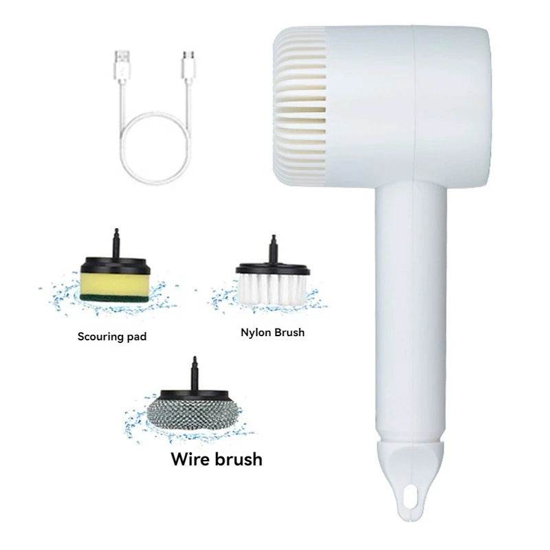 New Handheld Five in One Multifunctional Electric Cleaning Brush for Bathroom Washing and Kitchen Cleaning Tools