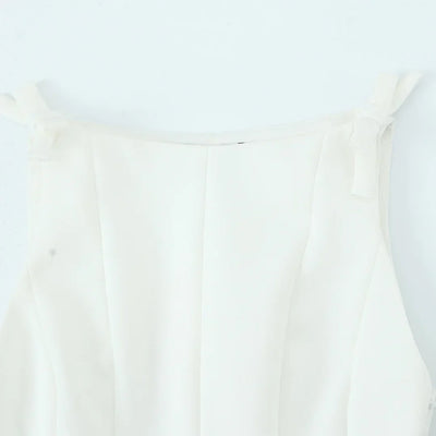 TRAF Top for Women Fashion Summer Short Skirt Hem Bow Sleeveless O-neck Blouse Street Clothing Vest Tank Chic Ladies Tops Mujer