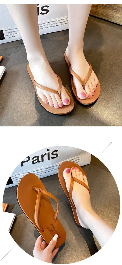 Women's Non-Slip Summer Flip Flops - Beach/Outdoor Casual Sandals, Fashion Slippers for Ladies, Comfortable Holiday Footwear