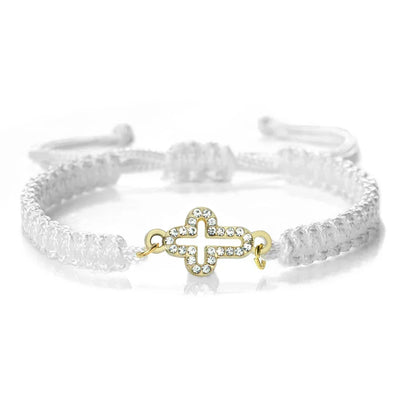 High Quality Crystal Hollow Cross Braided Bracelet Prayer Healing Bangle&Pulsera Chain Women Yoga Jewelry Gift