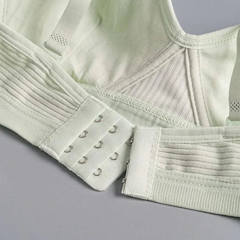 Cotton Women's AB Cup Bra Underwear Wireless Gathering Comfortable V-Bra Women's Upward Push Underwear