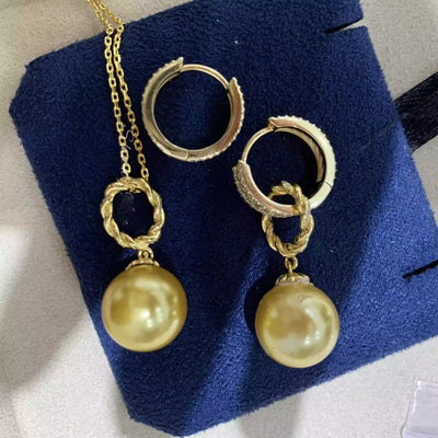 MeiBaPJ 10mm Natural Nearround Pearls Fashion Drop Earrings DIY Genuine 925 Silver Fine Wedding Jewelry for Women