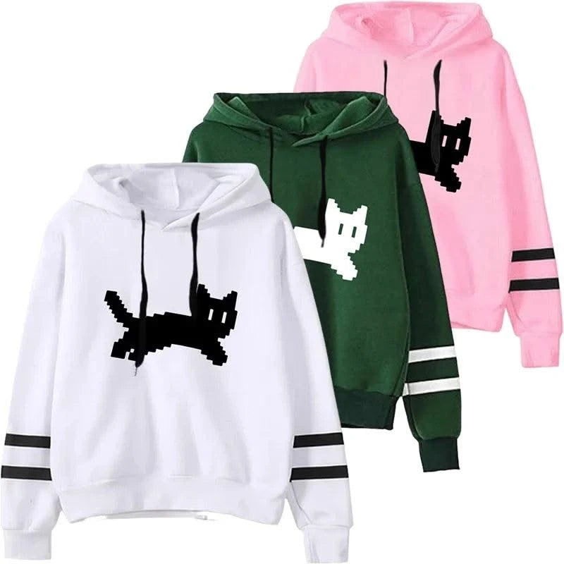 Women's Sweatshirts Pullovers Versatile Hoodies Stripe Jogging