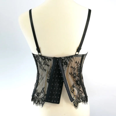 Women's Shaping Sexy Lace Corset Floral Lace Lady Bustier Elegant Slim Evening Wear Crops Lady Club Party Body Shaper Top