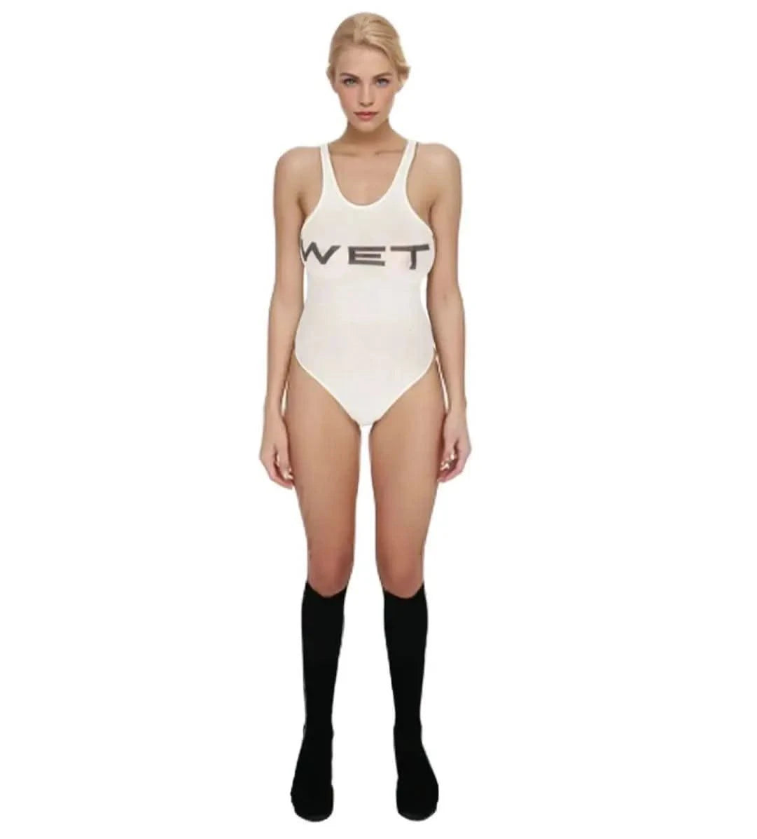 Wet Printed Body Suits Women Racer Tank Top