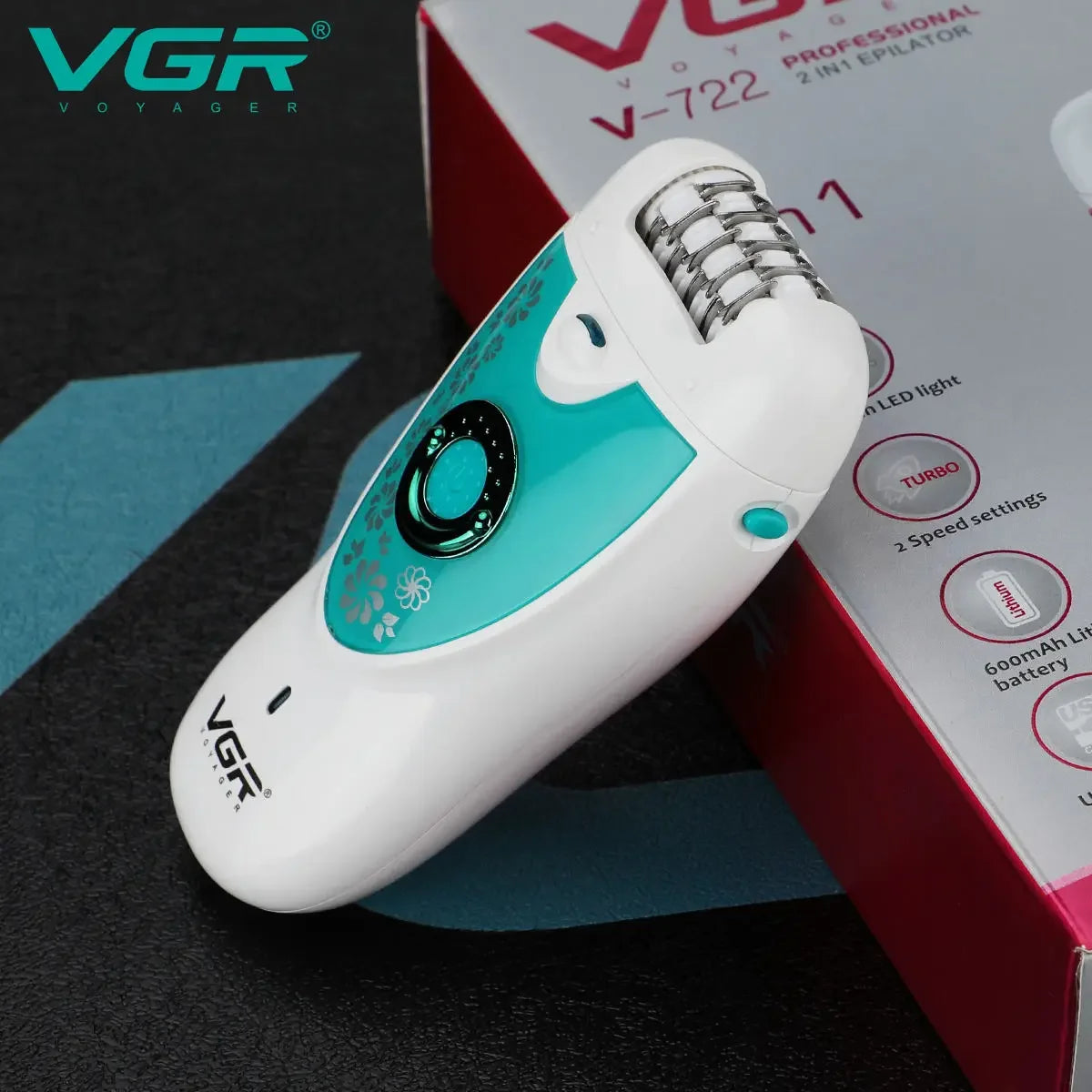 VGR Electric Epilator Women  Rechargeable Electric Shaver Whole Body Available Painless Depilat Female Hair Removal Machine 722