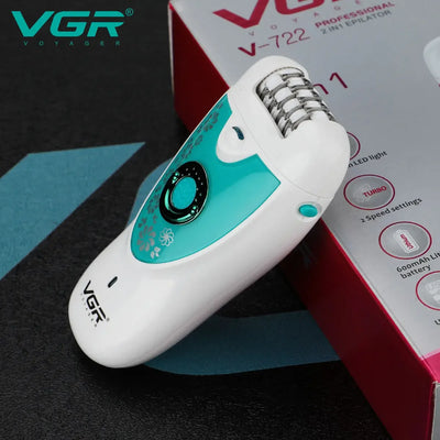 VGR Electric Epilator Women  Rechargeable Electric Shaver Whole Body Available Painless Depilat Female Hair Removal Machine 722
