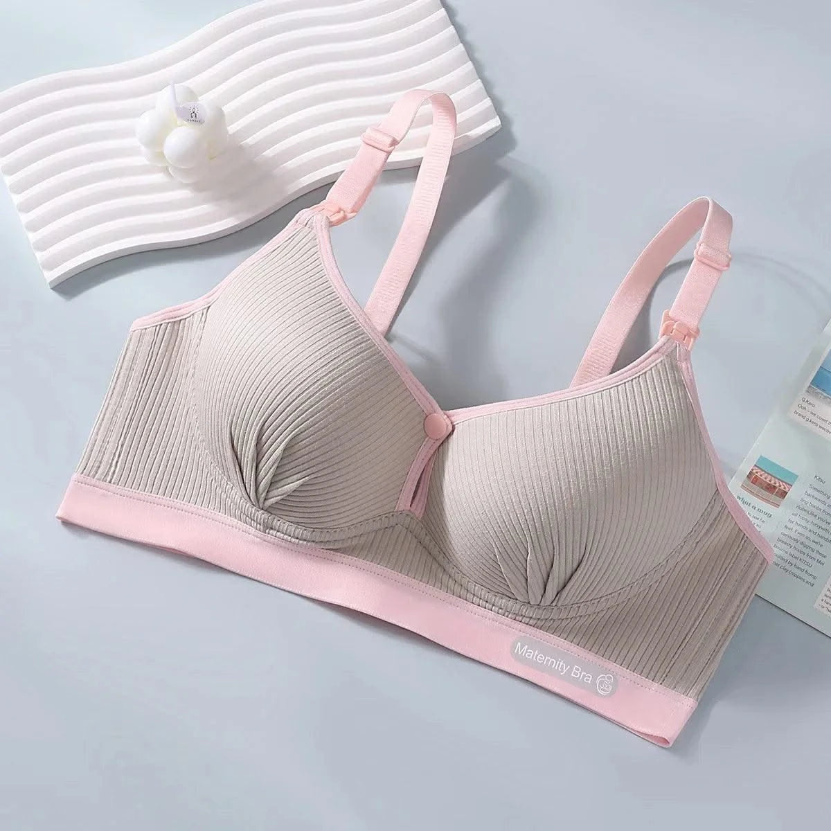 All-season Maternity Bra For Pregnant Women Breast-lifting Anti-sagging Front-opening Design For Breastfeeding Made  Pure Cotton
