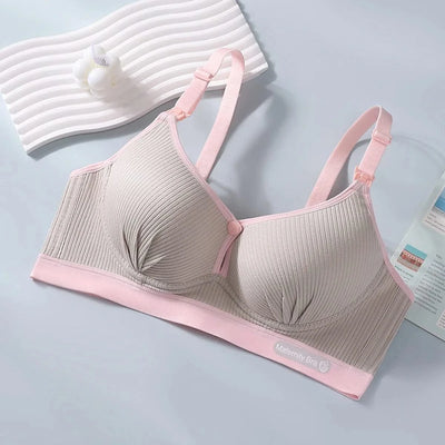 All-season Maternity Bra For Pregnant Women Breast-lifting Anti-sagging Front-opening Design For Breastfeeding Made  Pure Cotton
