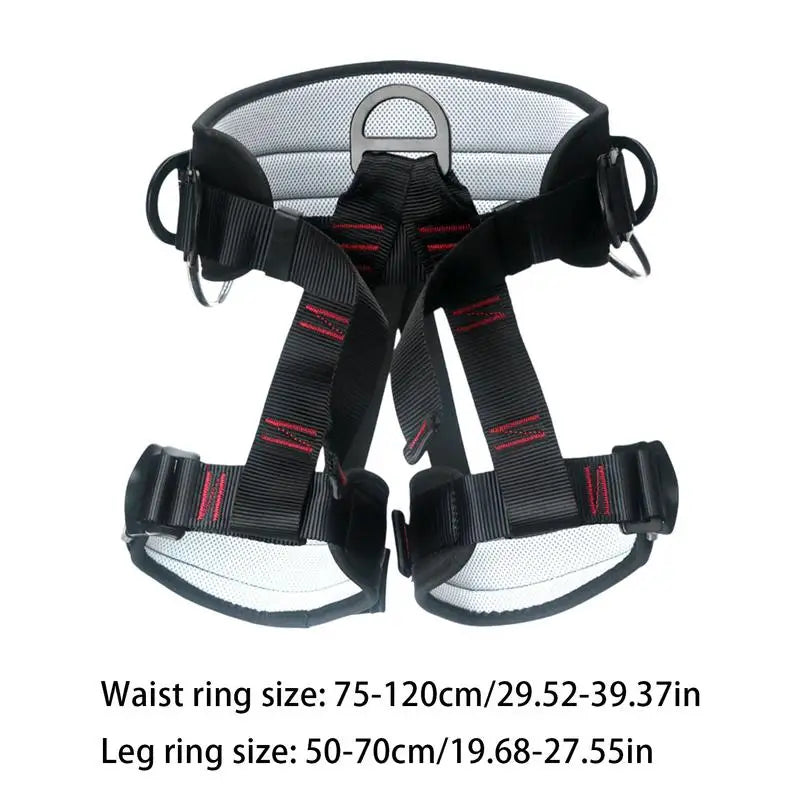 Rock Climbing Harness Half Body Adjustable Outdoor Safety Harness Half Body Breathable Belt Strong Load-Bearing For Working At