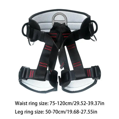 Rock Climbing Harness Half Body Adjustable Outdoor Safety Harness Half Body Breathable Belt Strong Load-Bearing For Working At