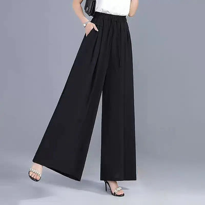 Women's Wide-leg Pants Spring Summer New High-waisted Slim Straight Pants New Chinese Style Draped Loose Fashionable Skirt Pants