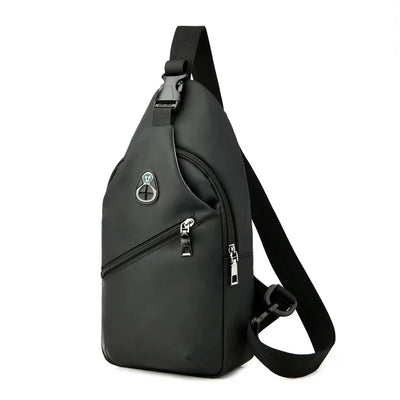 Men Fashion Laptop Waist Packs Trendy Computer Chest Bag Usb Shoulder Bag Leisure Chest Bag Large Capacity Crossbody Bag