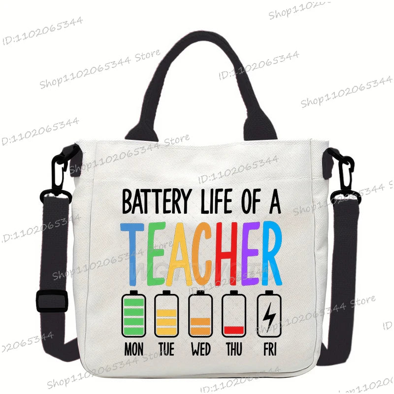 New Designer School Handbag Funny Back To School Print Crossbody Bag for Girls Boys Fashion Teacher Gifts Canvas Shoulder Bags