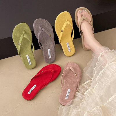 Luxury Designer Woman Flat Slippers Woven with Comfortable Women's Shoes Casual Bottom Slippers 2025 New Summer Women Sandals