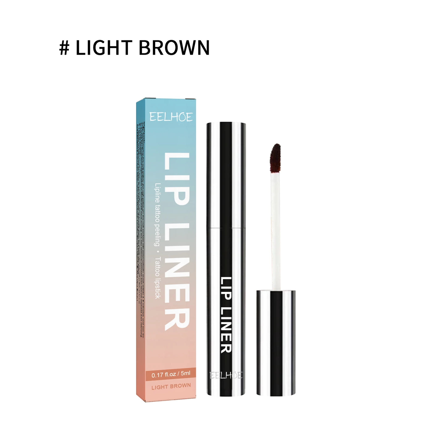 EELHOE Peel Lip Liner Outline Lip Shape Matte Lip Color Non-faint Red Brown Waterproof Long Lasting Contour Liner Lip Brush